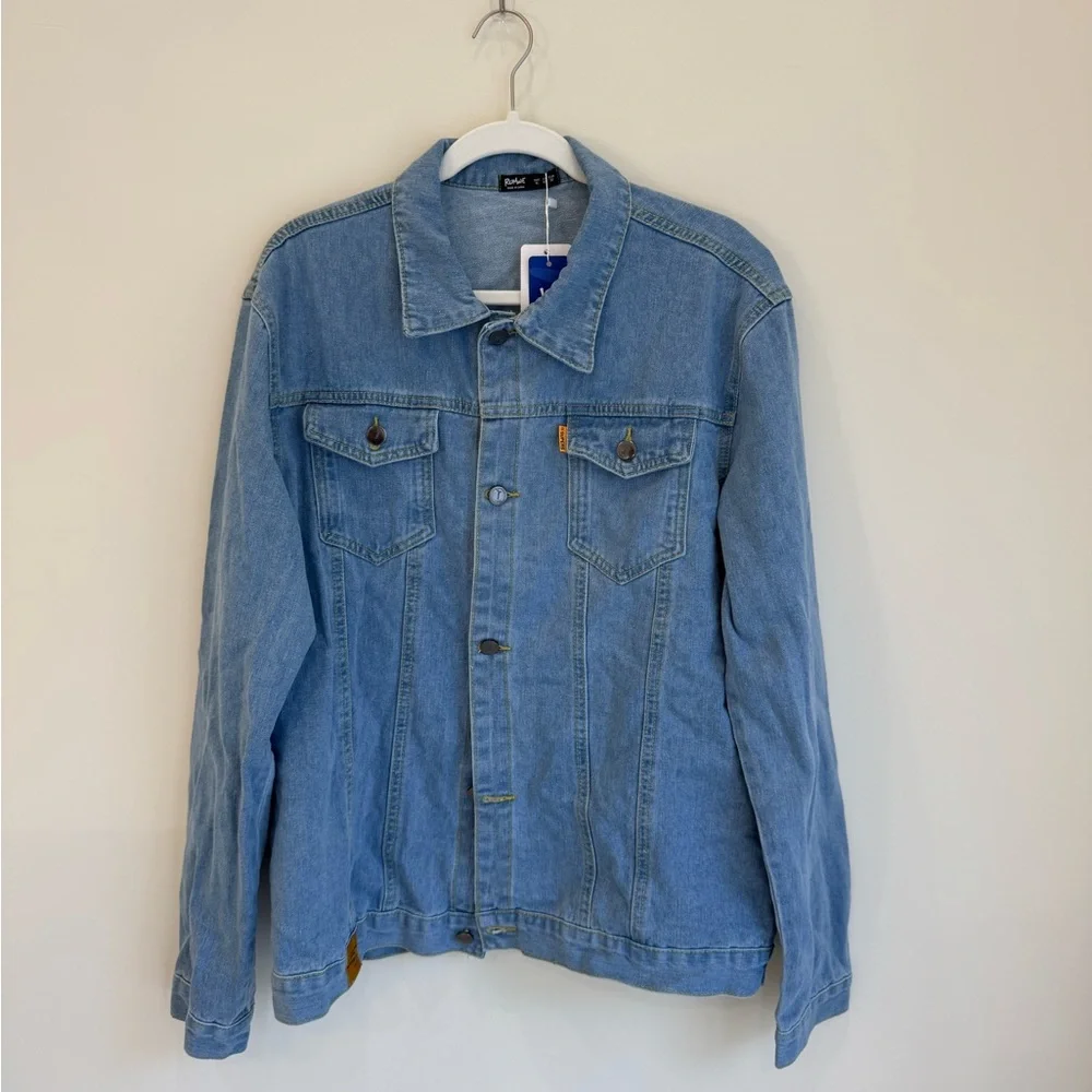NWT ROMWE Oversized Light Wash Denim Jacket XL - Picture 2 of 7